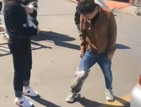 猫咪扶着男子的腿不放 引众人议论纷纷 很清楚原因笑疯了 猫：我不做绝育手术(图2)